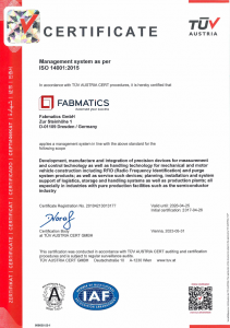 QM CERTIFICATE ISO14001-2015